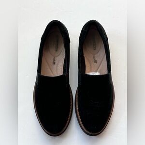Clarks Black Suede Loafers